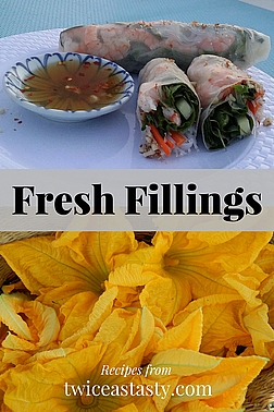 Whether you’re filling summer rolls or stuffing squash blossoms, a light, gentle hand with both filling and wrapping is essential for success. Learn to make Summer Rolls and Stuffed Squash Blossoms.