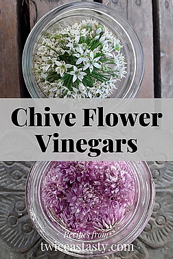 Chive Blossom Vinegar taught me to love infusions beautifully dress salads. Get vinegar and salad recipes at TwiceasTasty.com.