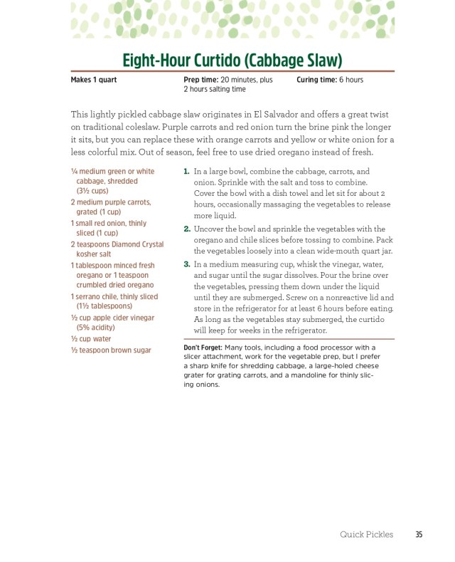 Eight-Hour Curtido. Get 125 pickle recipes in The Complete Guide to Pickling by Julie Laing.