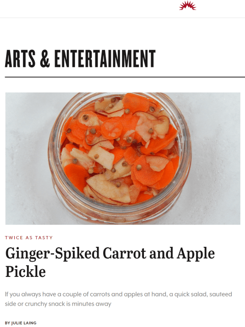 A flavorful pickle can add a bit of zing to many rich holiday mains. Learn more at TwiceasTasty.com.