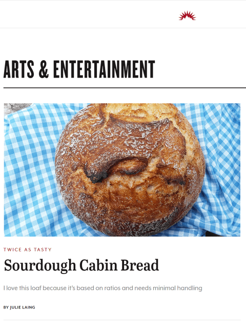 Join the 5th Annual Sourdough Giveaway and learn to make Sourdough Cabin Bread at TwiceasTasty.com.