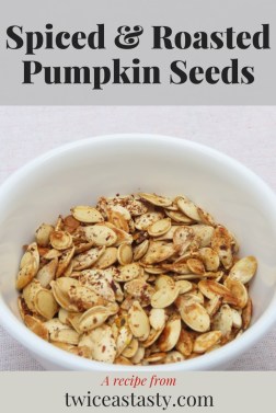 You can spice pumpkin seeds with so many seasonings and can even roast the seeds of other winter squash in the same way. Get crunchy snack recipes at TwiceasTasty.com.