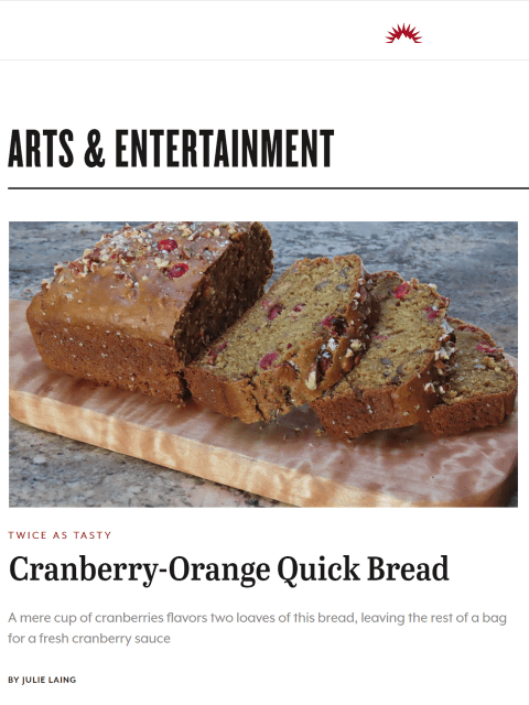 Montana life has taught me to favor quick breads: warm frozen slices in the toaster oven and devour them driving up the ski hill. Learn more at TwiceasTasty.com.