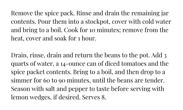 Mason Jar Gifts: Mixed-Bean Soup (back)