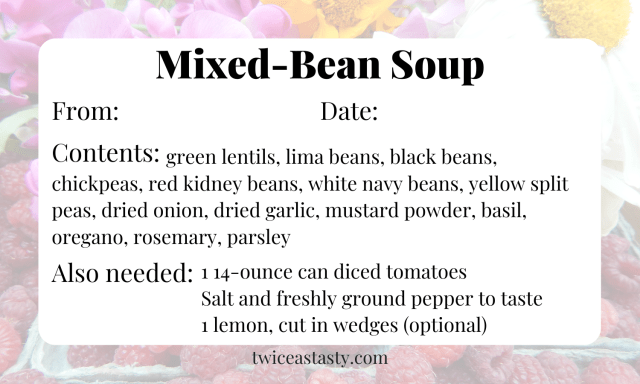 Mason Jar Gifts: Mixed-Bean Soup (front)