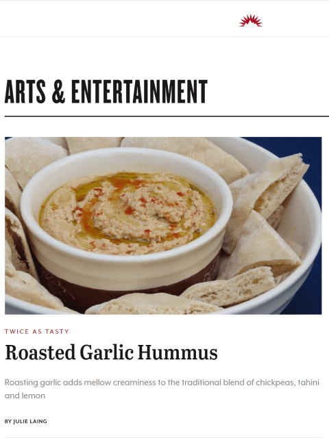 Homemade sourdough pita deserves homemade hummus, which you can whip up in minutes with ingredients in your kitchen. Learn more at TwiceasTasty.com.