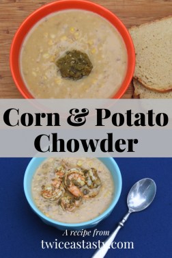 Vegetarian chowder has become one of my après ski favorites because it’s so easy to make with ingredients I keep in my house. Get soup recipes at TwiceasTasty.com.