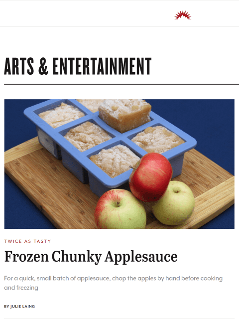 This version of homemade applesauce requires no special tools and can be made from just a few pounds of apples. Learn more at TwiceasTasty.com.