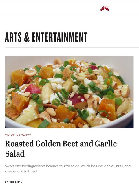 I often wait until fall to make beet salad, but it really can be made with the season’s first beets. Learn more at TwiceasTasty.com.