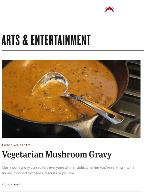 For a hearty, no-fail everyday or holiday gravy that thickens quickly and effortlessly and bursts with flavor, grab some mushrooms. Learn more at TwiceasTasty.com.