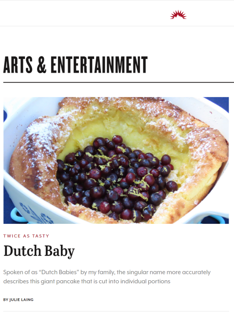 As a Christmas morning breakfast, this baked, puffed pancake comes together quickly, can feed a crowd, and looks like a special treat. Learn more at TwiceasTasty.com.