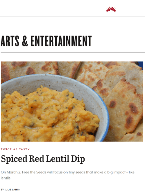 My free public workshop this Saturday digs into lentil varieties and ways to cook, spout, and ferment them for everything from spiced dips to full meals. Learn more at TwiceasTasty.com.