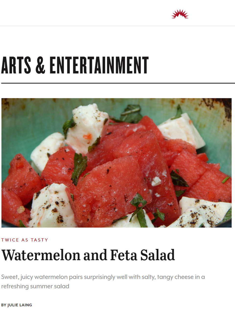 Get right to the heart of summer by pairing sweet, juicy watermelon with tangy, salty feta cheese—especially homemade dry-salted feta. Learn more at TwiceasTasty.com.