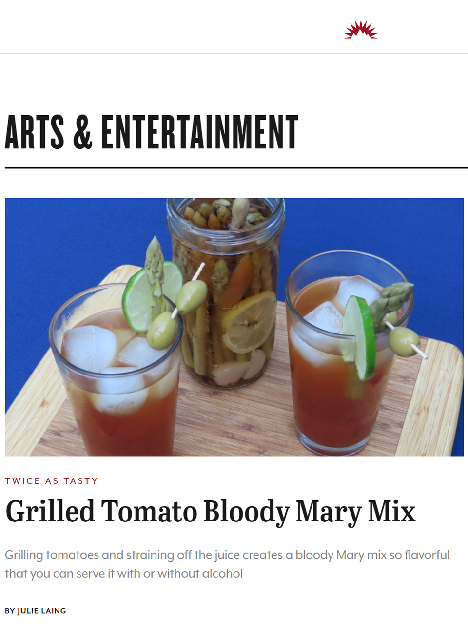 Over the years, I have fine-tuned a balance between chunky salsa in a glass and thin, overly drained juice to create intensely flavored bloody Mary mix. Learn more at TwiceasTasty.com.