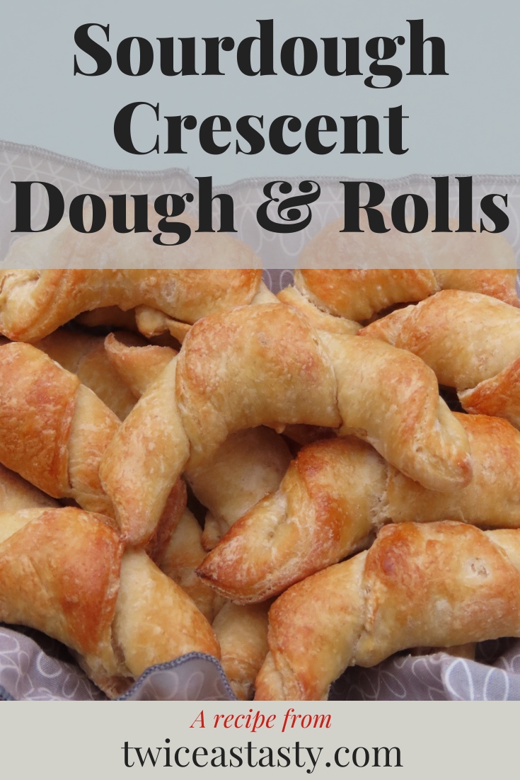 This homemade sourdough recipe is popular not just with sourdough lovers but also with those who grew up eating pop-can dough baked into crescent rolls. Get sourdough recipes at TwiceasTasty.com.