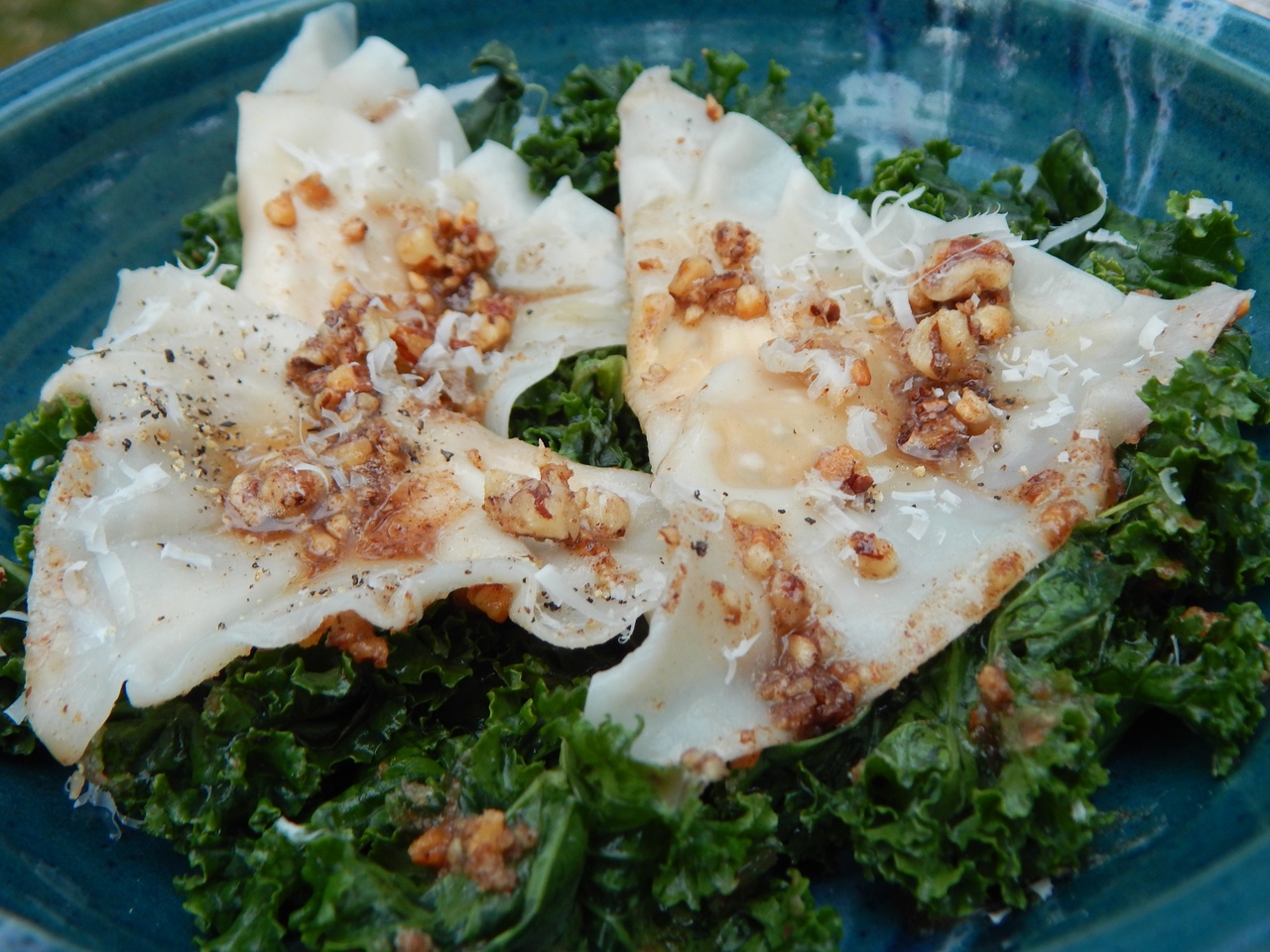 Pumpkin–Goat Cheese Ravioli with Butter–Nut Sauce. Get the recipe at TwiceasTasty.com.