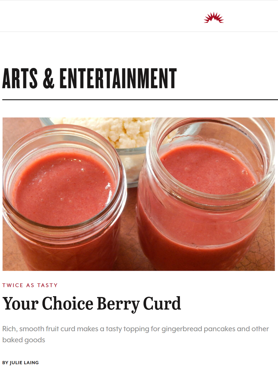 Fruit curd can be made with not just lemons and limes but also a range of berries and other fruits—fresh or frozen. Learn more at TwiceasTasty.com.