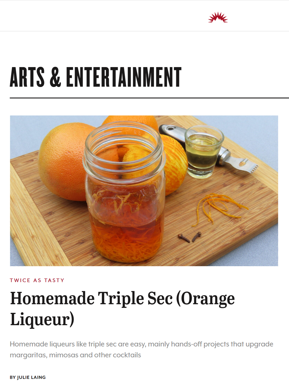 Triple sec is easy to make but needs about 3 weeks to infuse the citrus flavors into the alcohol, so get a batch started today. Learn more at TwiceasTasty.com.