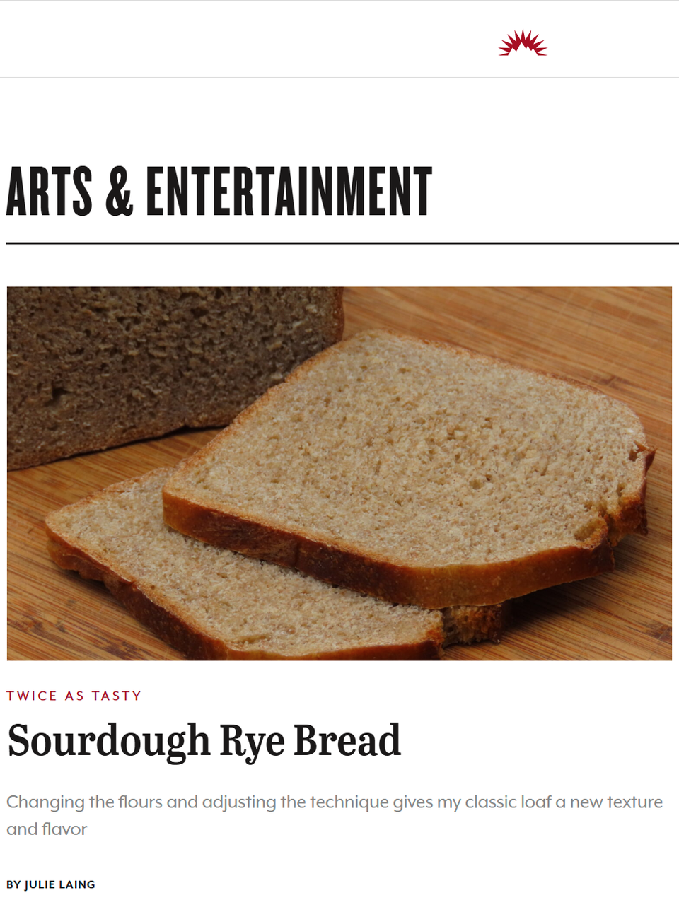 Rye flour and wild yeast provide all of the flavor in a dark, tangy bread you can bake freeform or in a loaf pan. Learn more at TwiceasTasty.com.