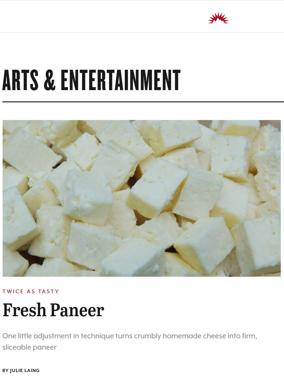 Many cheeses are far more closely related than I’d imagined before I started to make them at home. Press farmer’s cheese, and you create paneer. Learn more at TwiceasTasty.com.