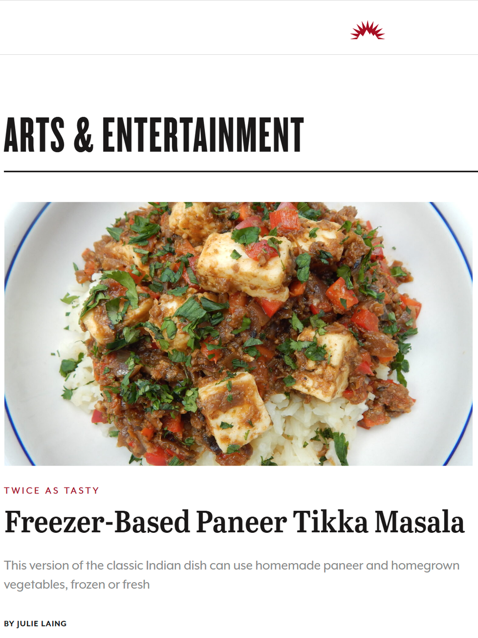It will be months before I make fresh-from-the garden tikka masala, but I can make it tonight from last summer’s vegetables: I simply pull them from my freezer. Learn more at TwiceasTasty.com.