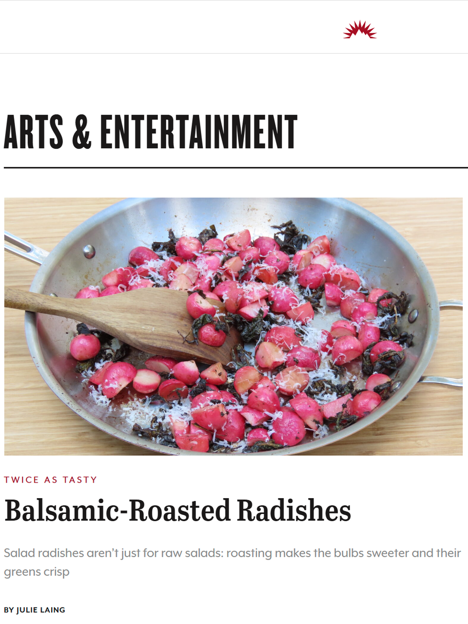 Salad radishes, which we typically think of eating raw, and giant daikon radish can both be roasted—and taste delicious pickled. Learn more at TwiceasTasty.com.