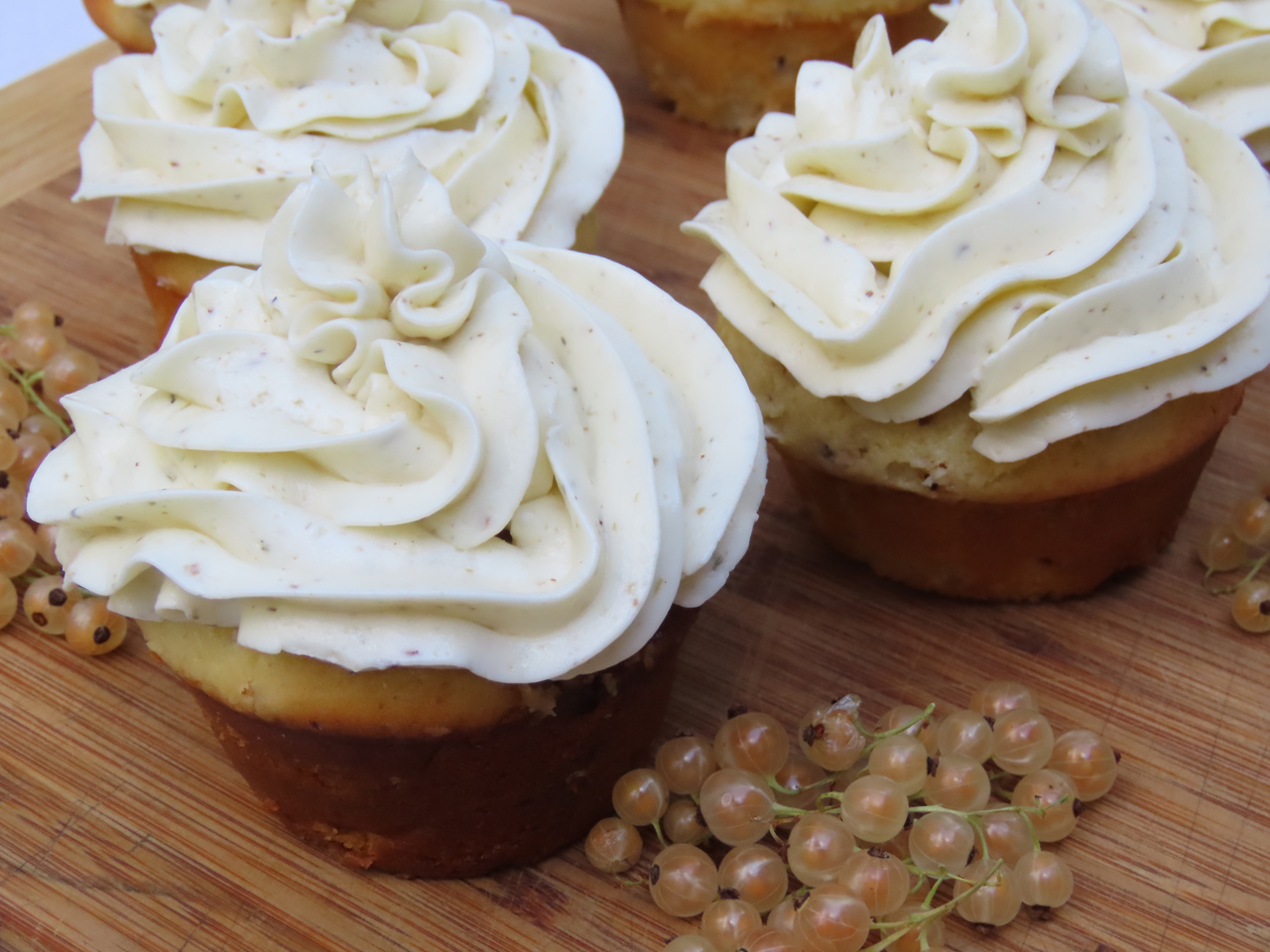  White Currant Cupcakes with Lavender Buttercream. Learn more at TwiceasTasty.com.